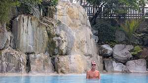 Herb enjoying the thermal pools